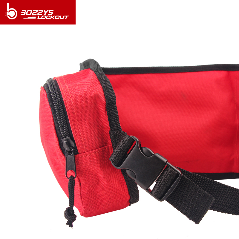 Alça de cintura vermelha ajustável Três-compartimento Bolsa de bloqueio zíper